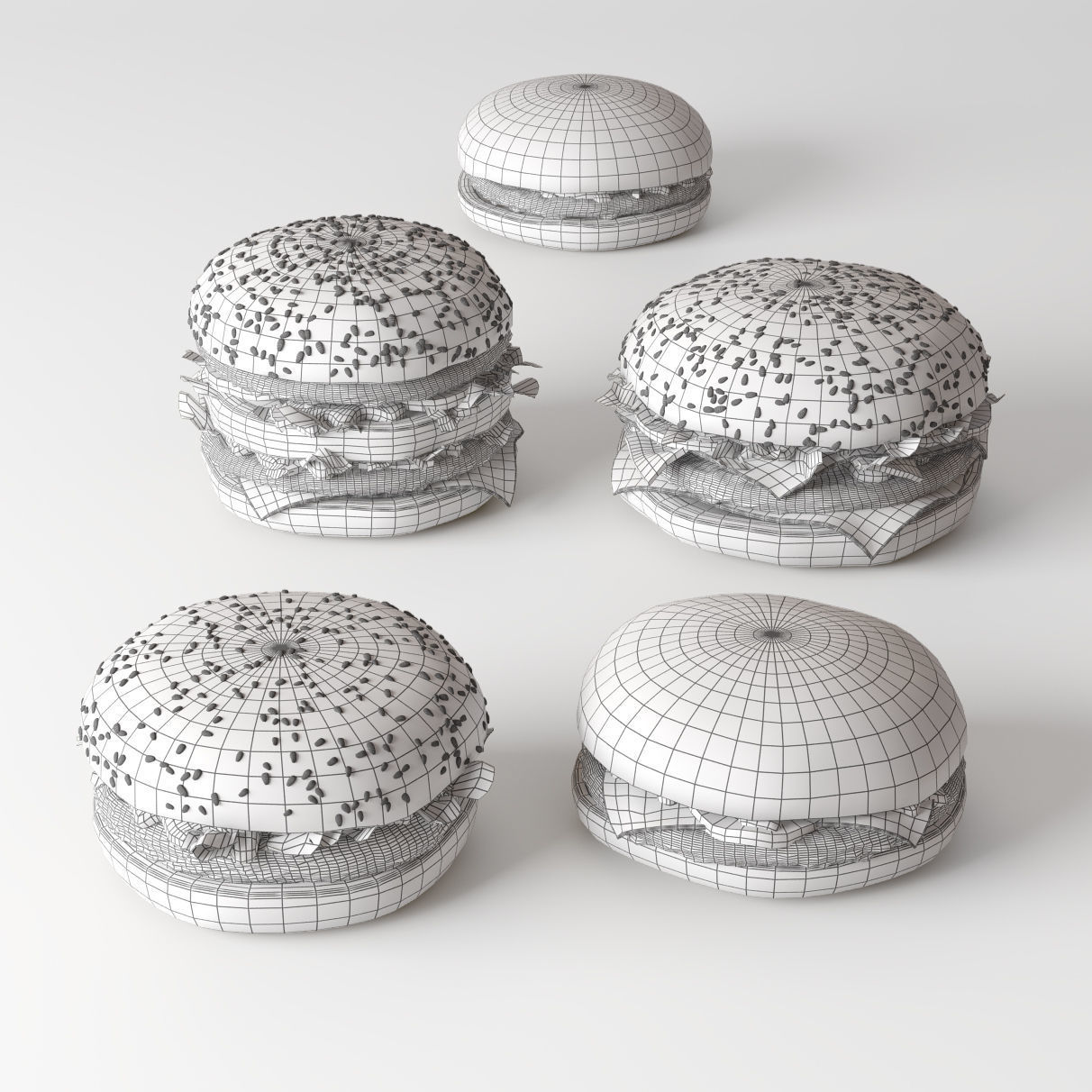 Burger collection 3D model_4