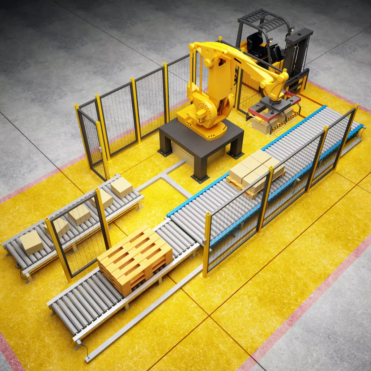 Palletizing Cell Scene 3D model