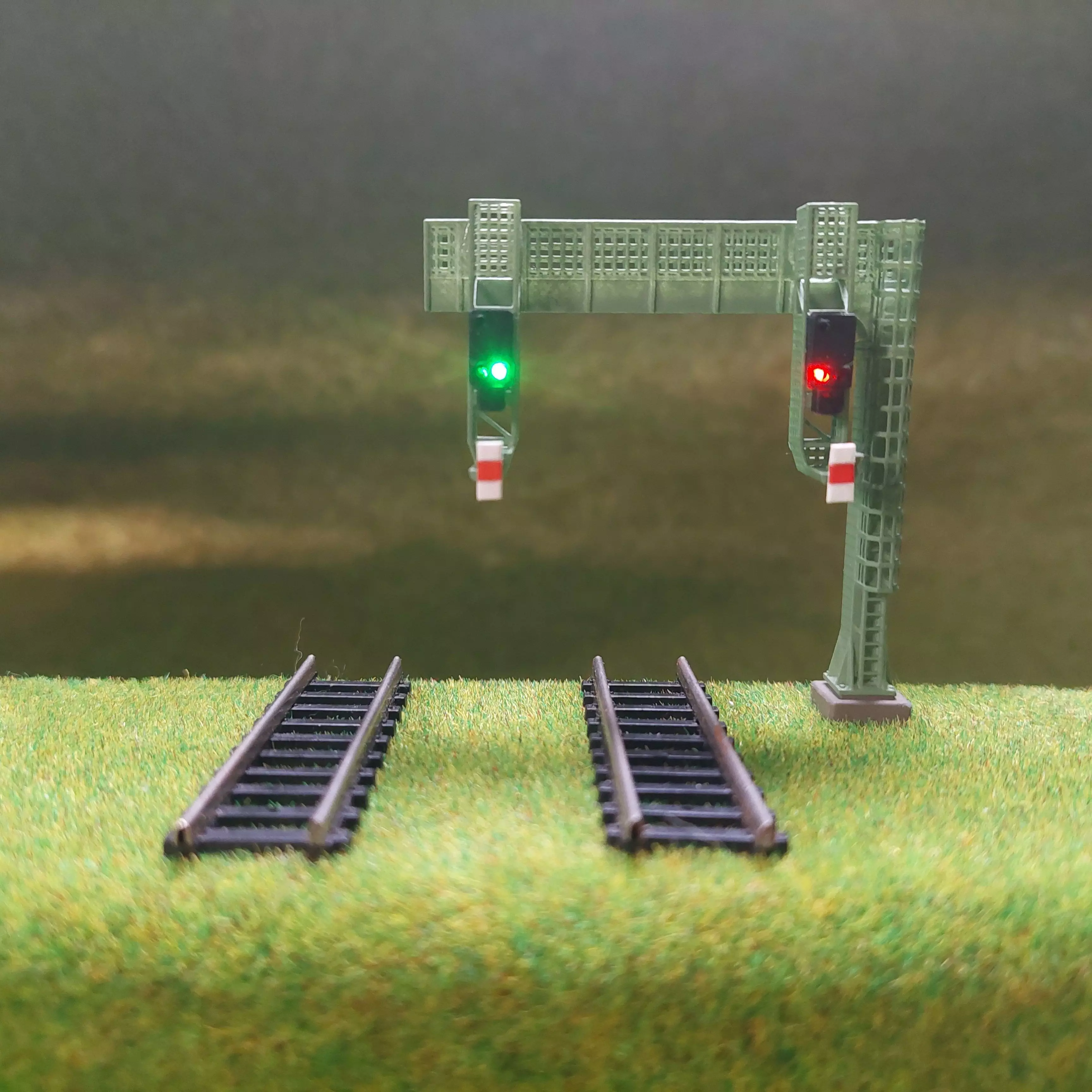 Deutsche Bahn Double Signal Bridge 1-160 resin 3D print model