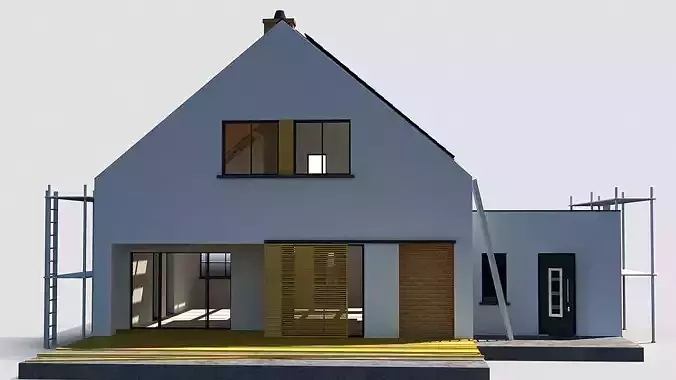 House Under Construction 3D model 4