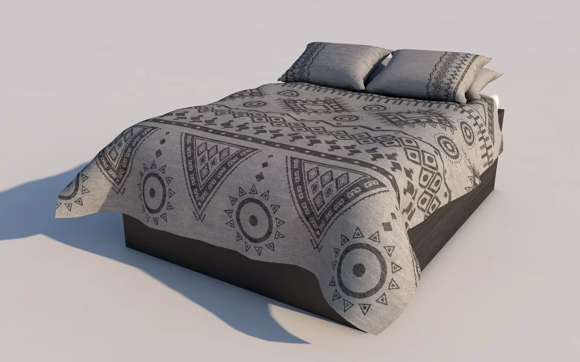 LowPoly UV Mapped Bed Low-poly 3D model