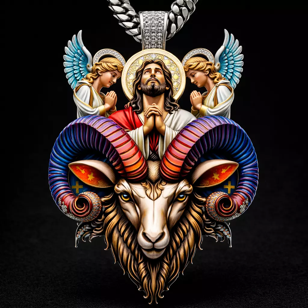 Jesus GOAT Pendant Jesus Pendant GOAT Pendant Religious Trending 3D print model