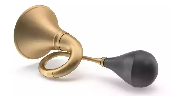 Retro Horn Low-poly 3D model 2