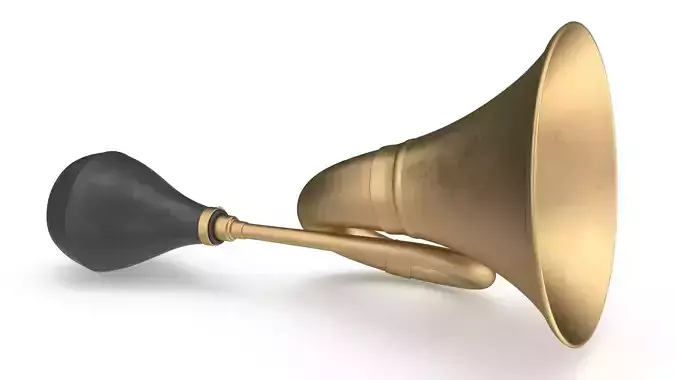 Retro Horn Low-poly 3D model 4