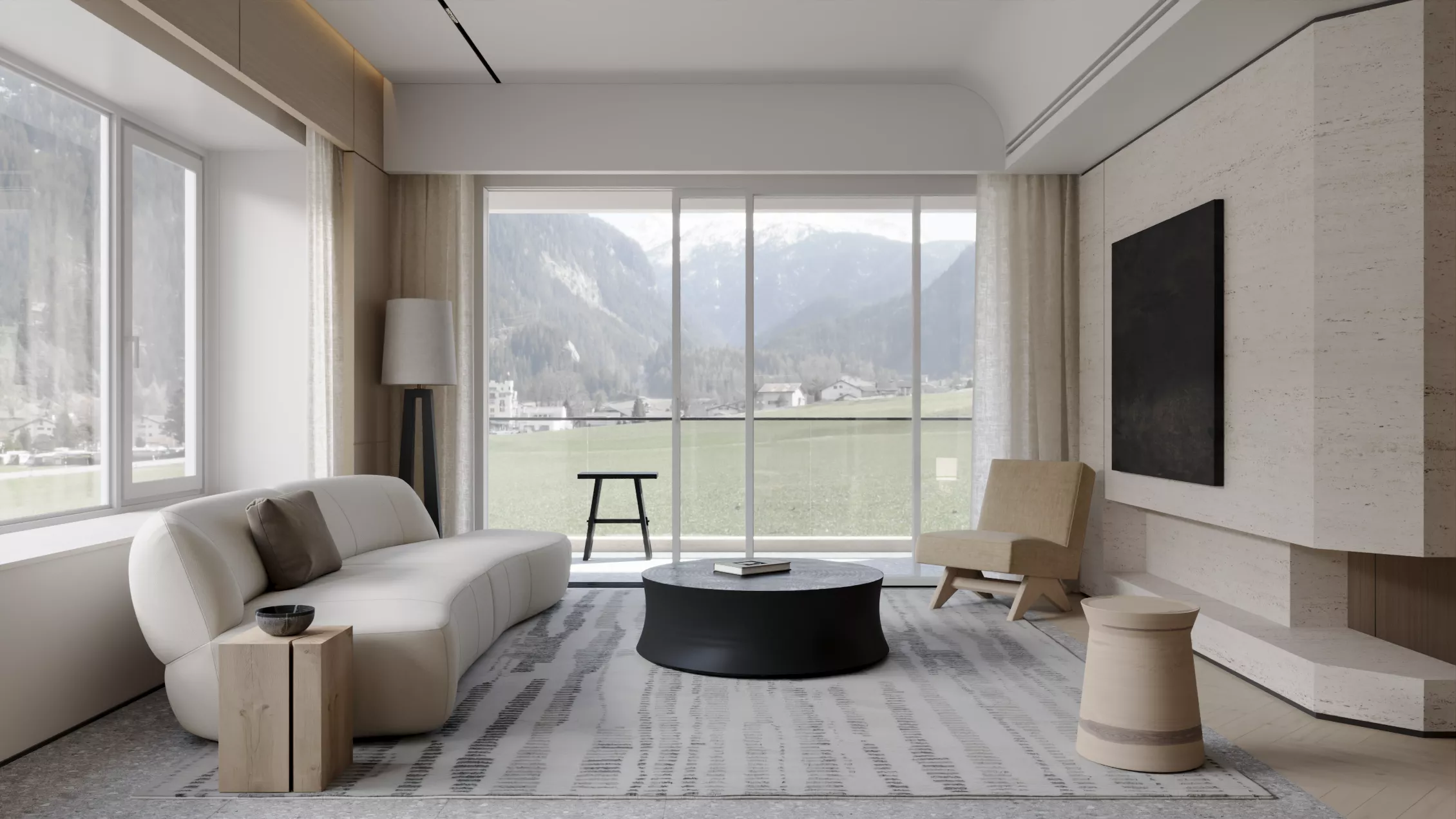 Modern Apartment Living Interior 3D model