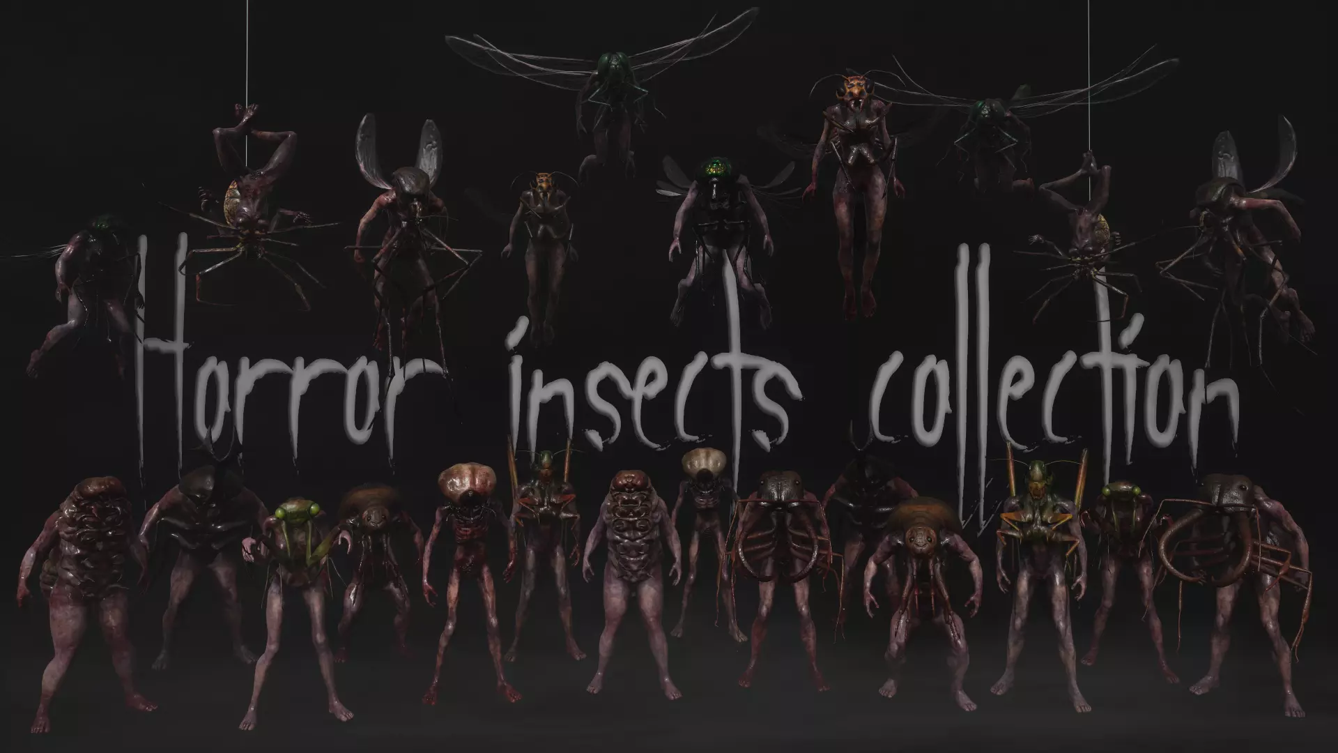 Horror Insects Collection - Mega Pack Low-poly 3D model