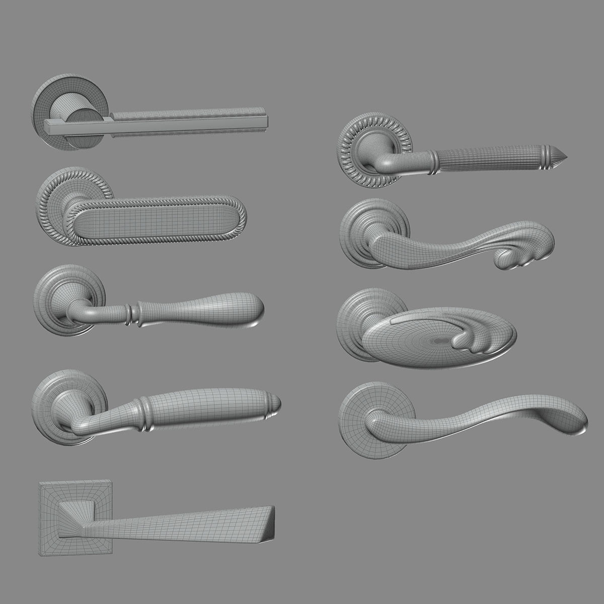 Door handles 3D model_10
