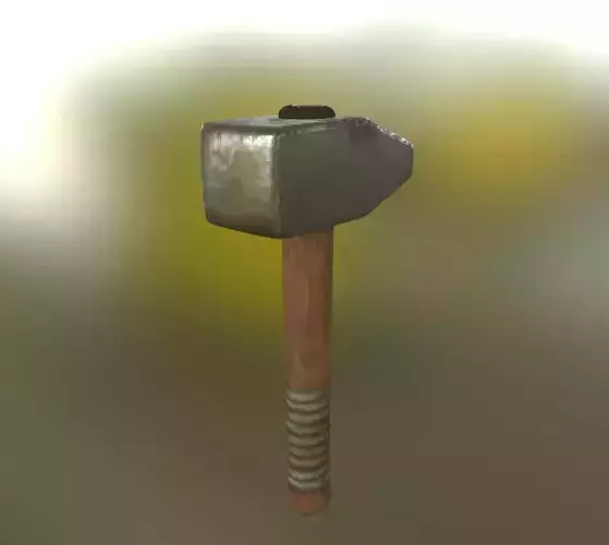 Iron Blacksmith Hammer - Low Poly PBR Game Ready Tool Prop