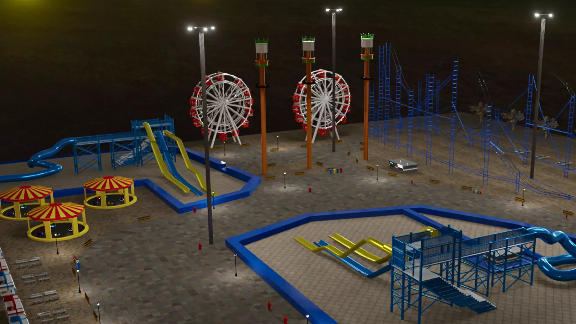 Theme park low poly High quality Low-poly 3D model