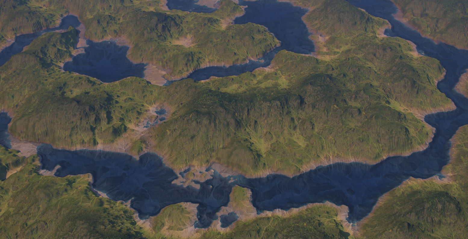 Terrain mountain range with clouds 3D model_7