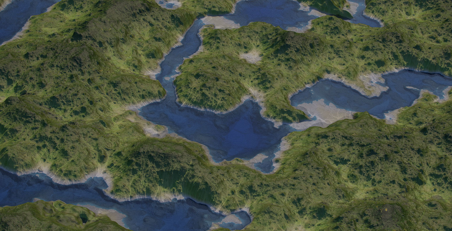 Terrain mountain range with clouds 3D model_6