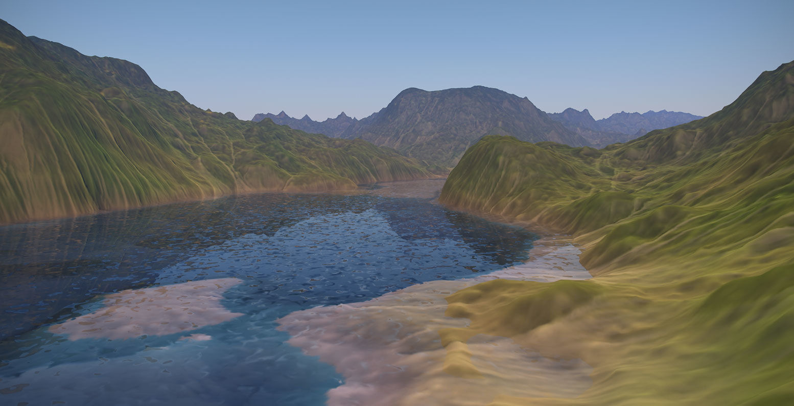 Terrain mountain range with clouds 3D model_3