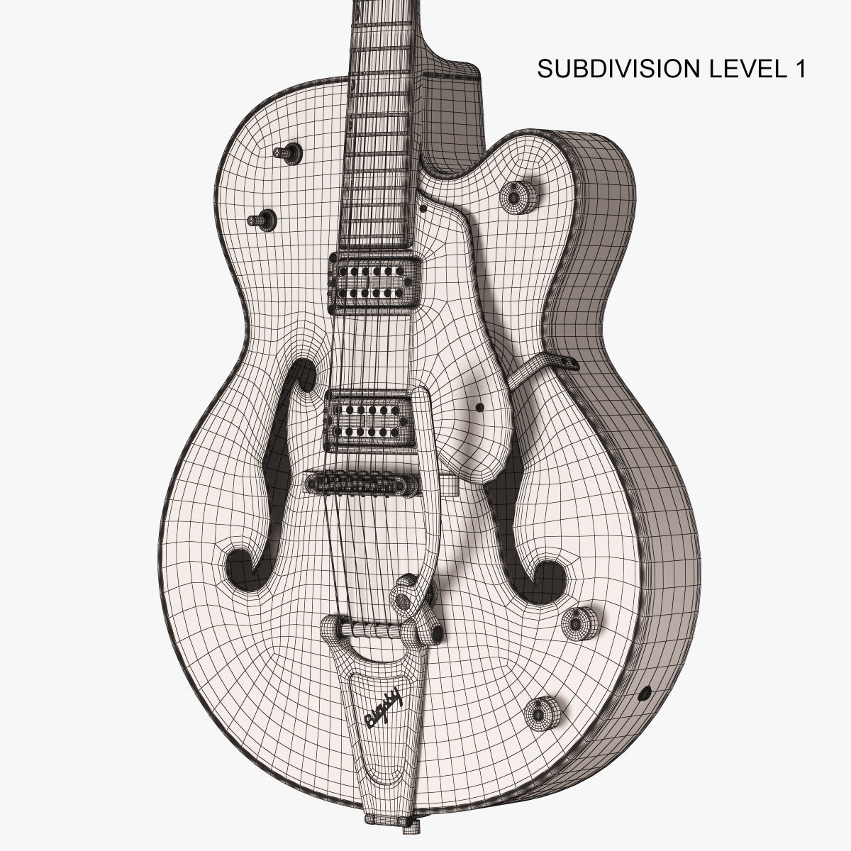 Gretsch White Falcon 3D model_6