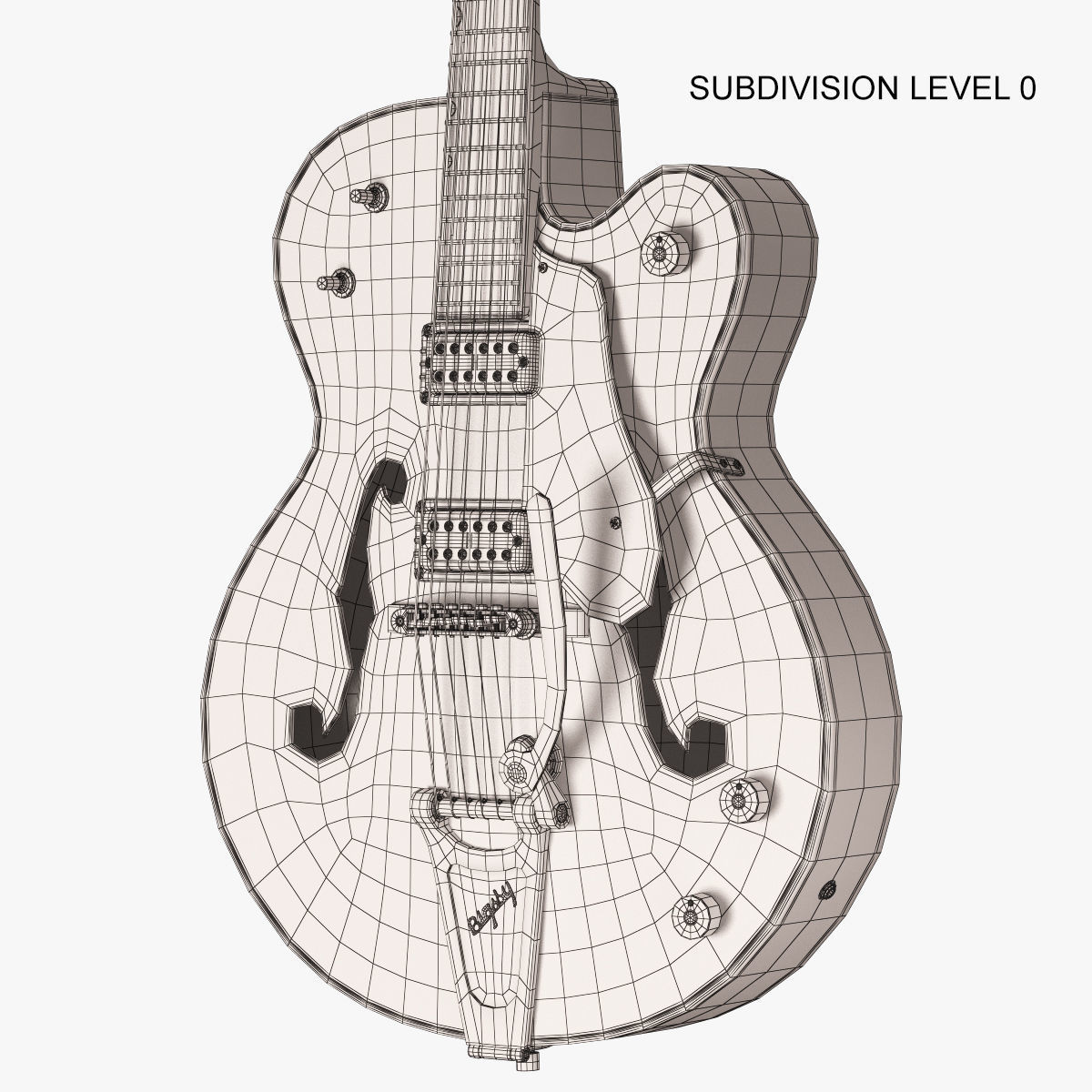 Gretsch White Falcon 3D model_7