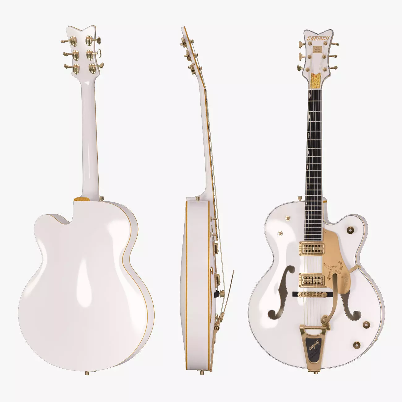 Gretsch White Falcon 3D model_0