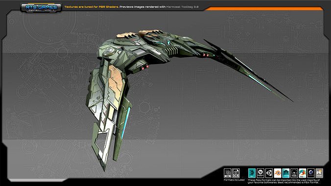 SF Alien Bomber A2 Low-poly 3D model