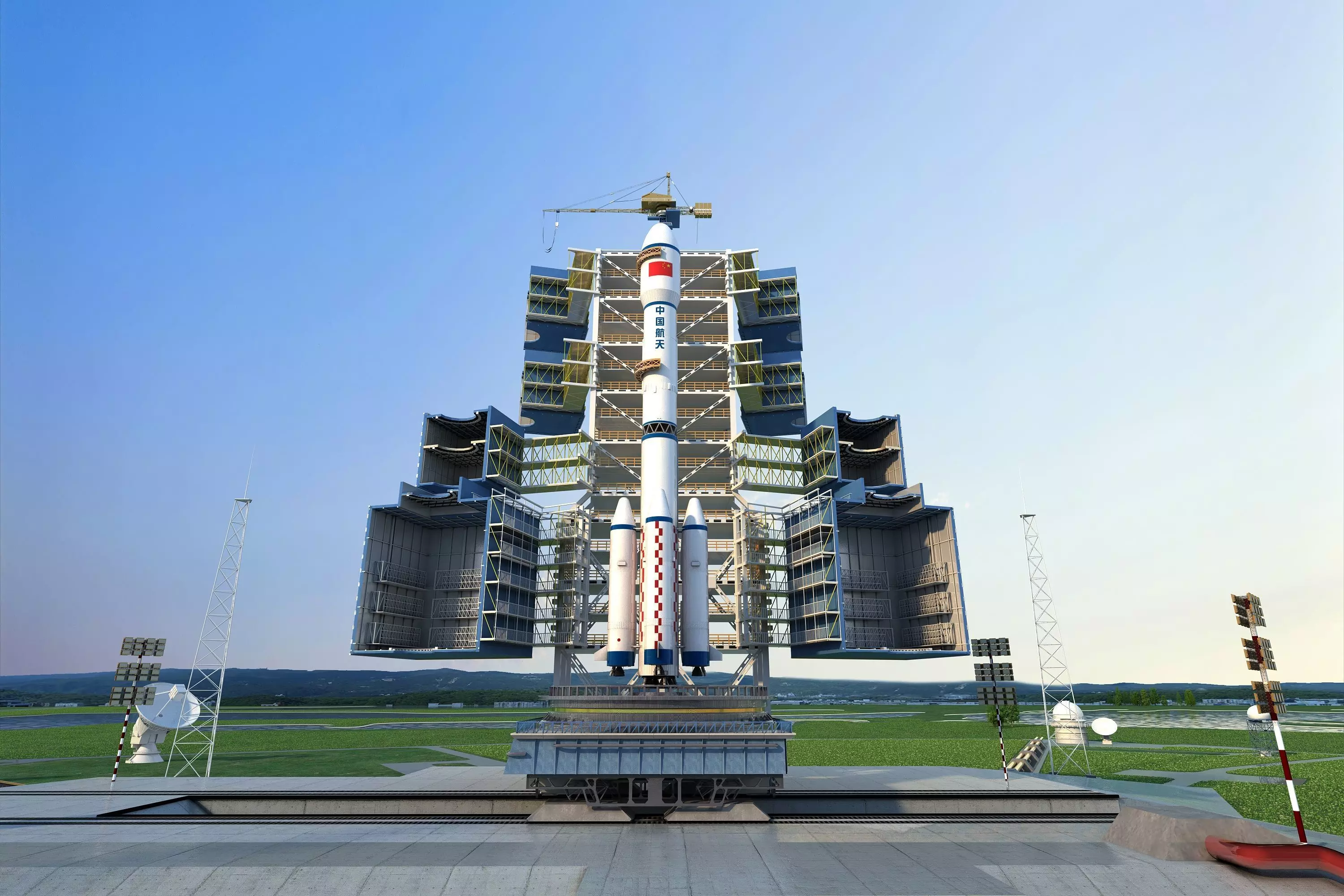 Rocket launch pad - Rocket launch site Low-poly 3D model