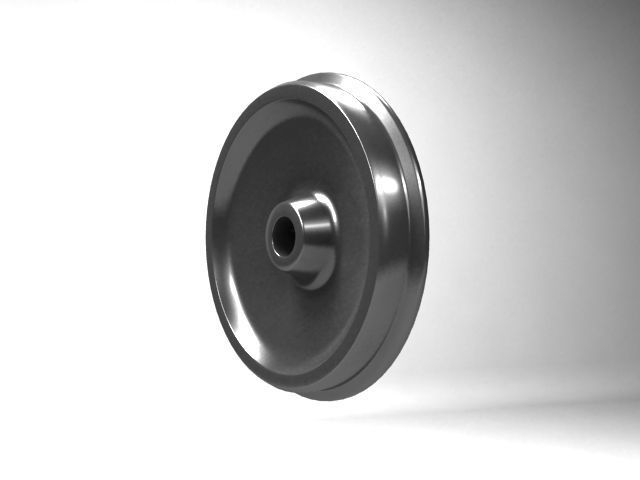 Train Wheel Low-poly 3D model_4