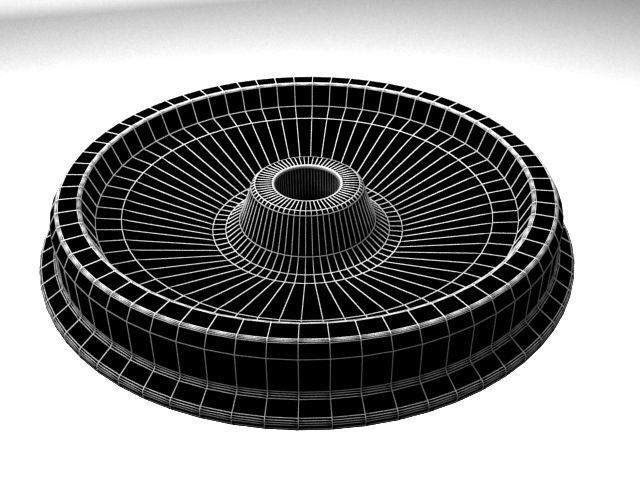 Train Wheel Low-poly 3D model_3