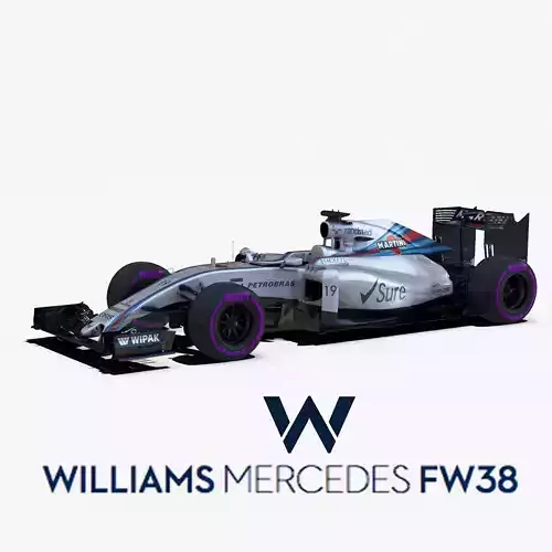 Williams FW38 car Low-poly 3D model