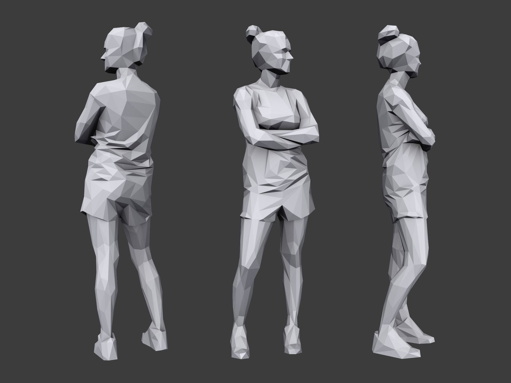 Lowpoly People Sports Pack Low-poly 3D model_8