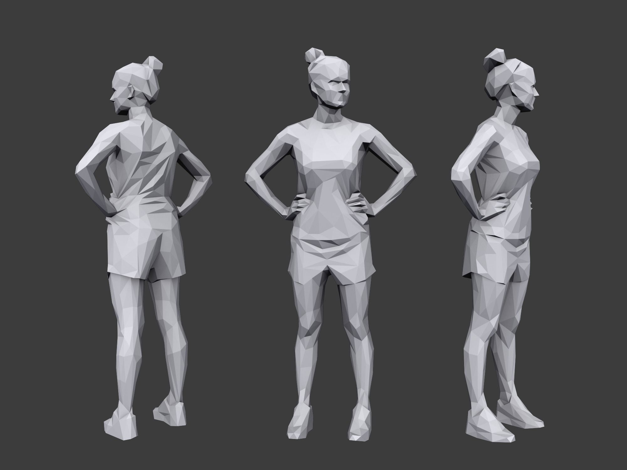 Lowpoly People Sports Pack Low-poly 3D model_6