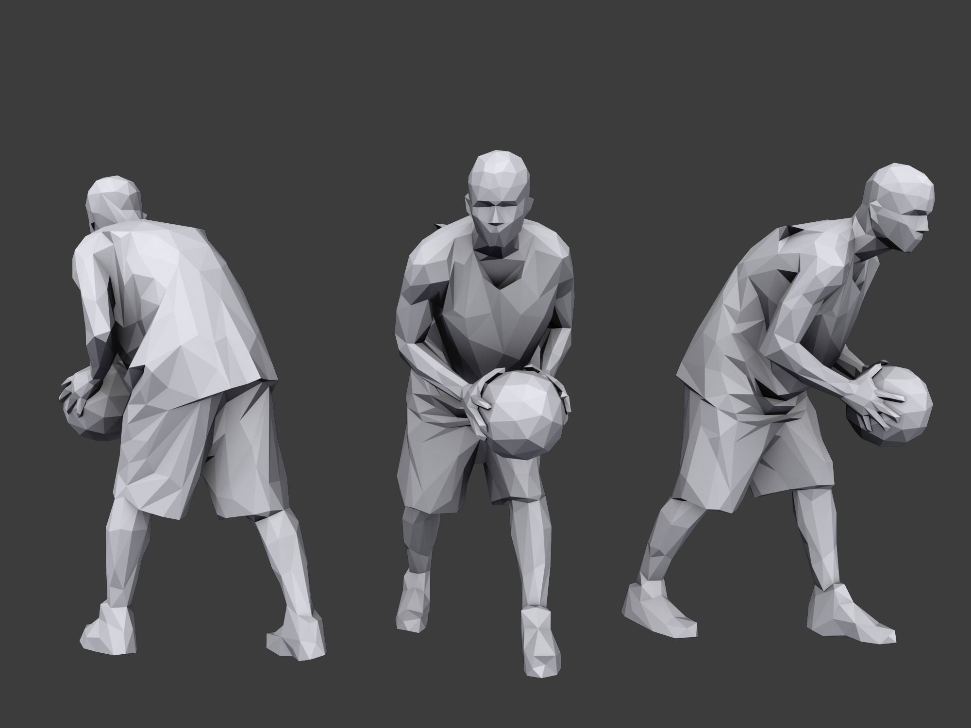 Lowpoly People Sports Pack Low-poly 3D model_7