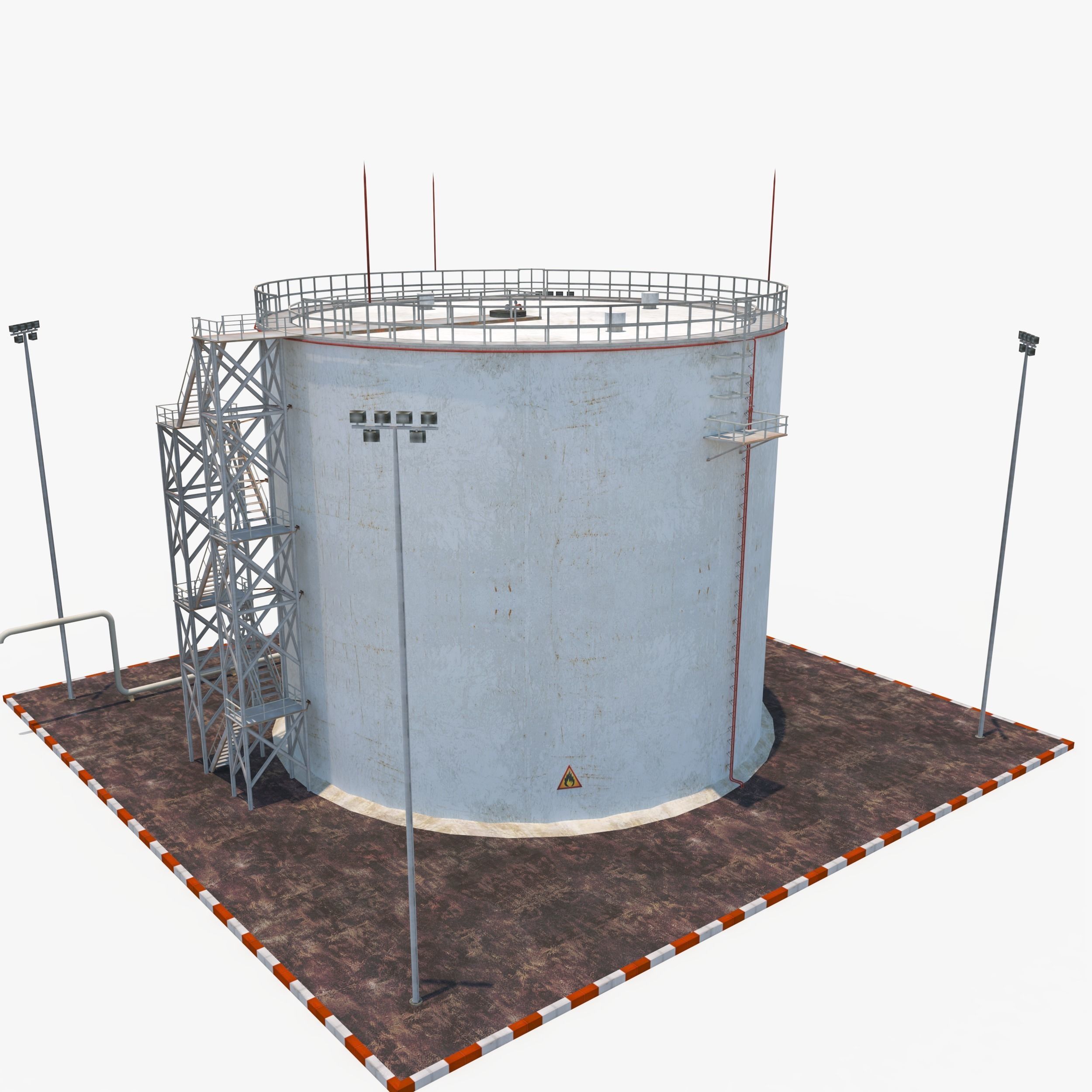 Oil Tank - Refinery Low-poly 3D model_2