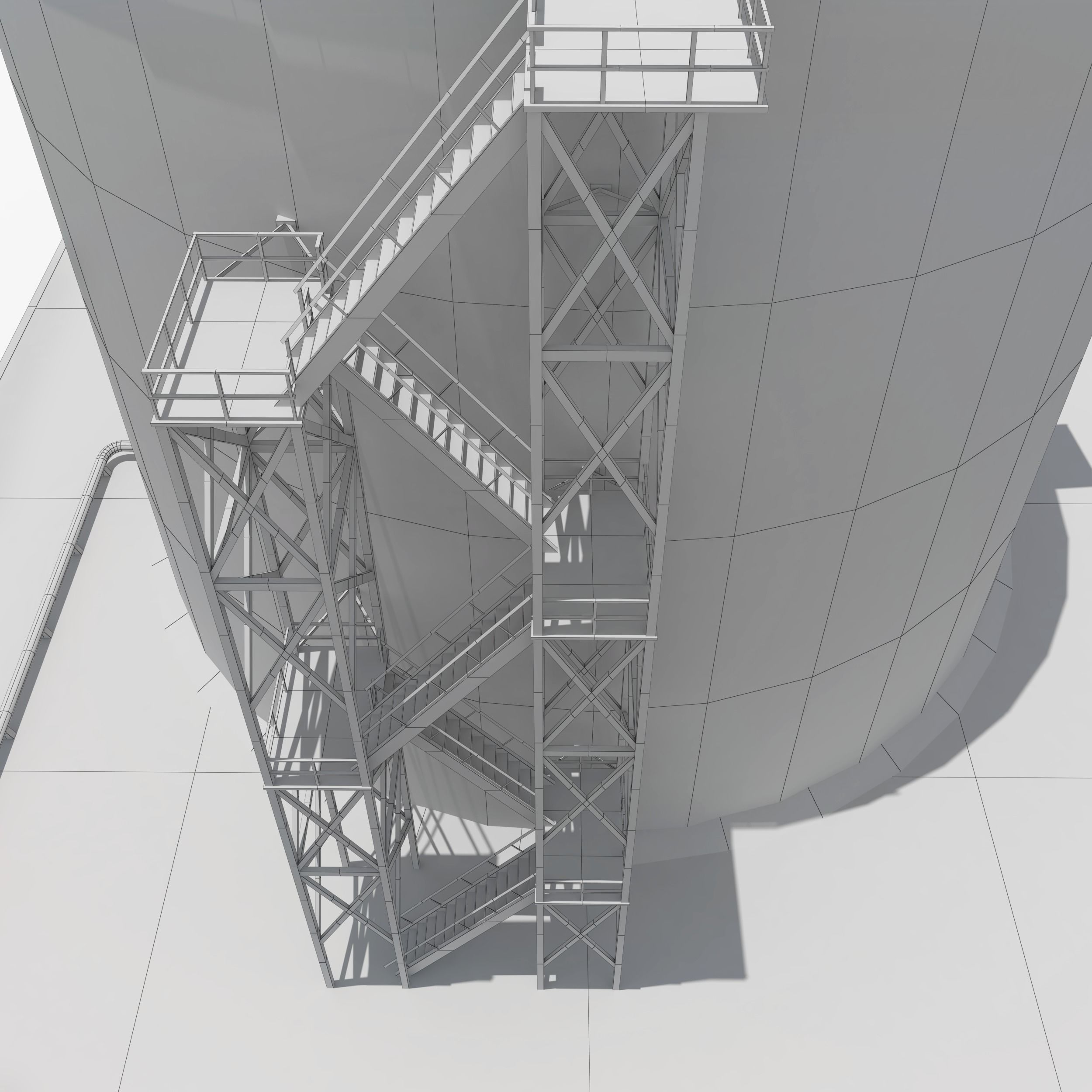 Oil Tank - Refinery Low-poly 3D model_8