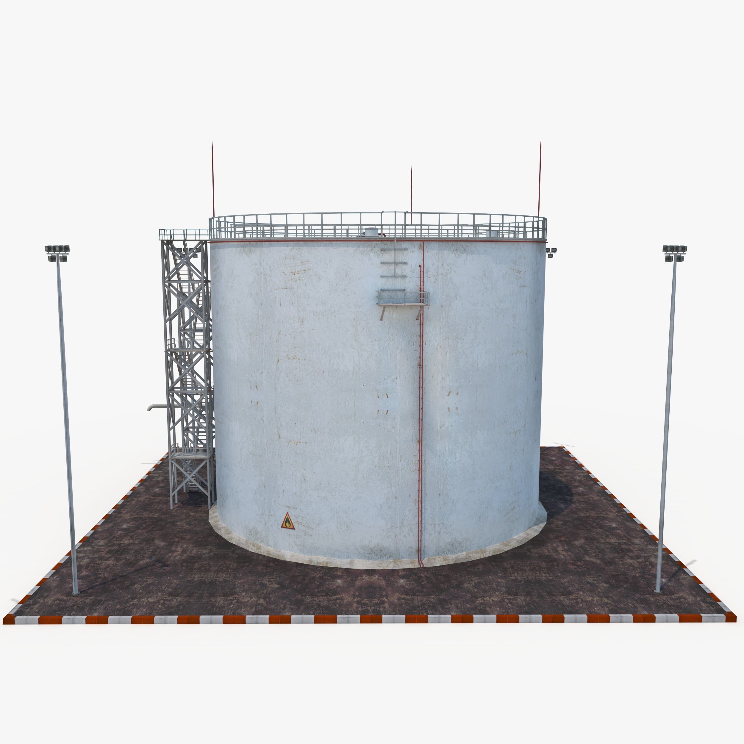 Oil Tank - Refinery Low-poly 3D model_6