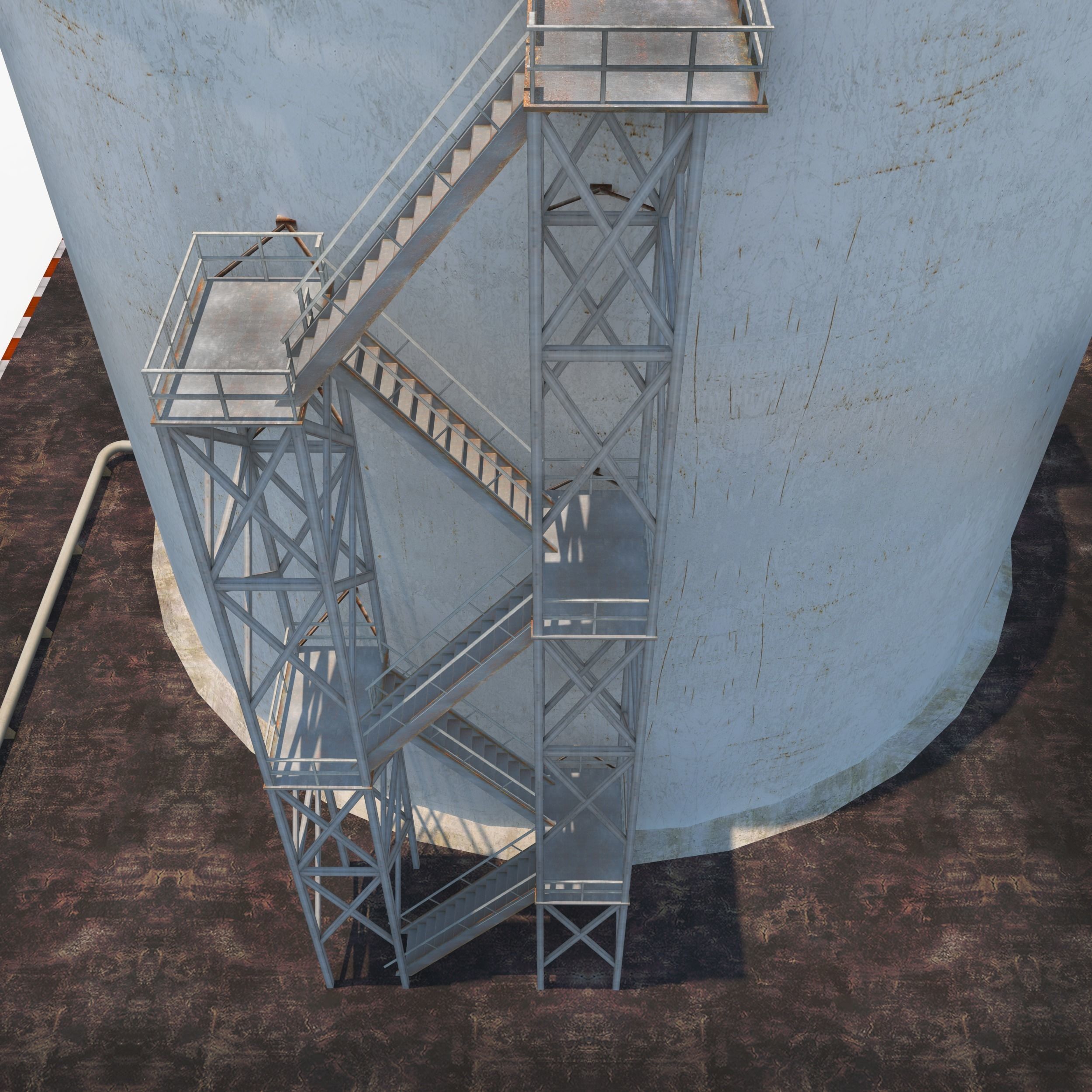Oil Tank - Refinery Low-poly 3D model_7