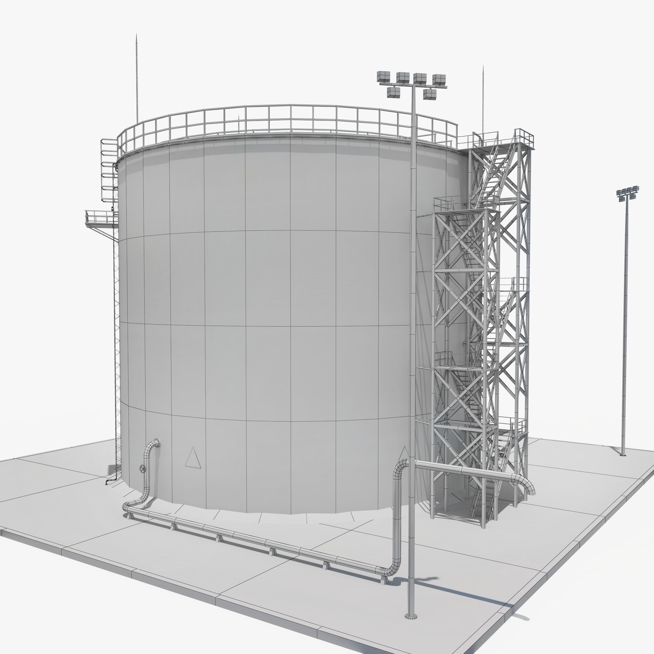 Oil Tank - Refinery Low-poly 3D model_3