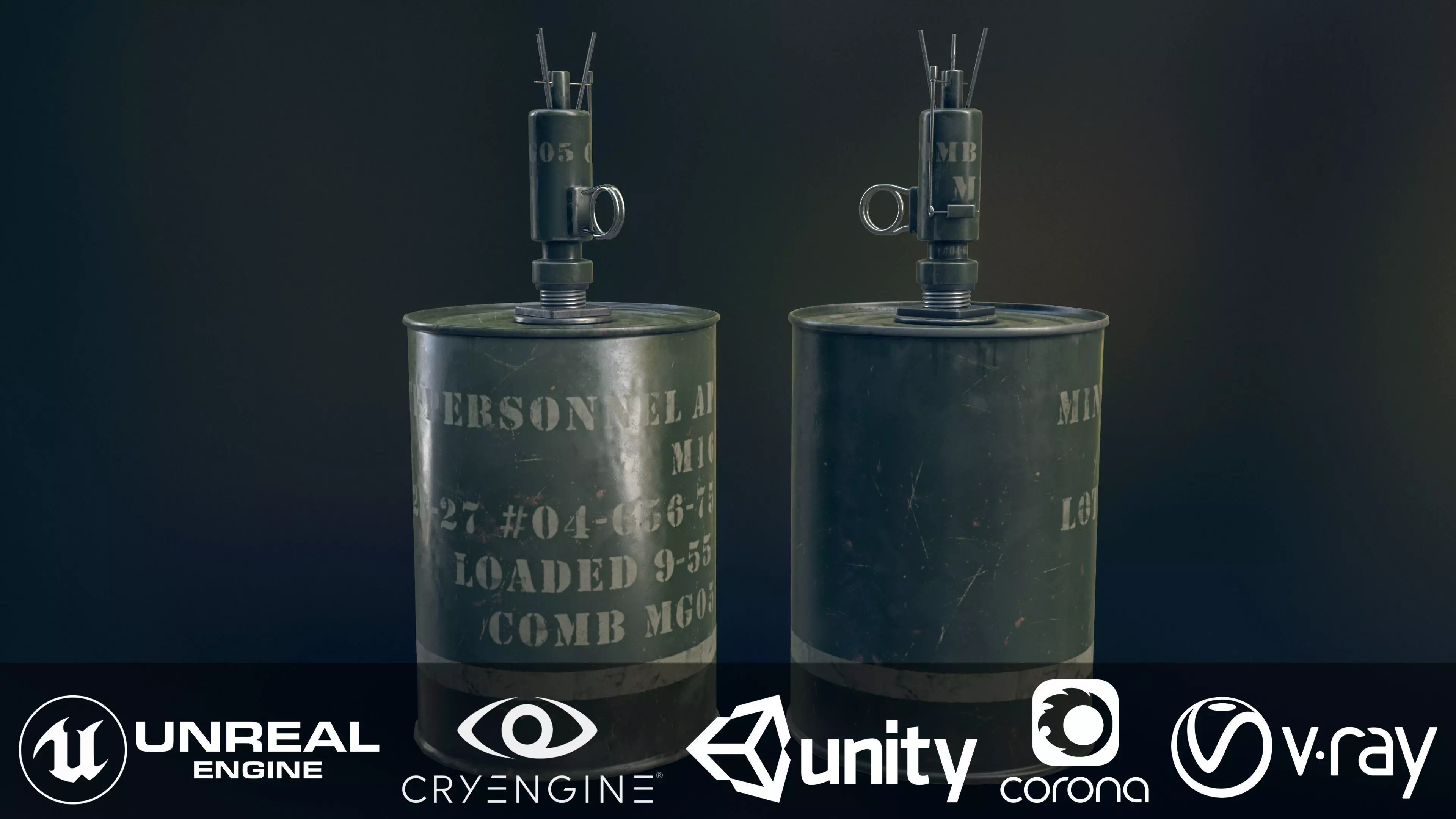 M16 Mine Low-poly 3D model_0