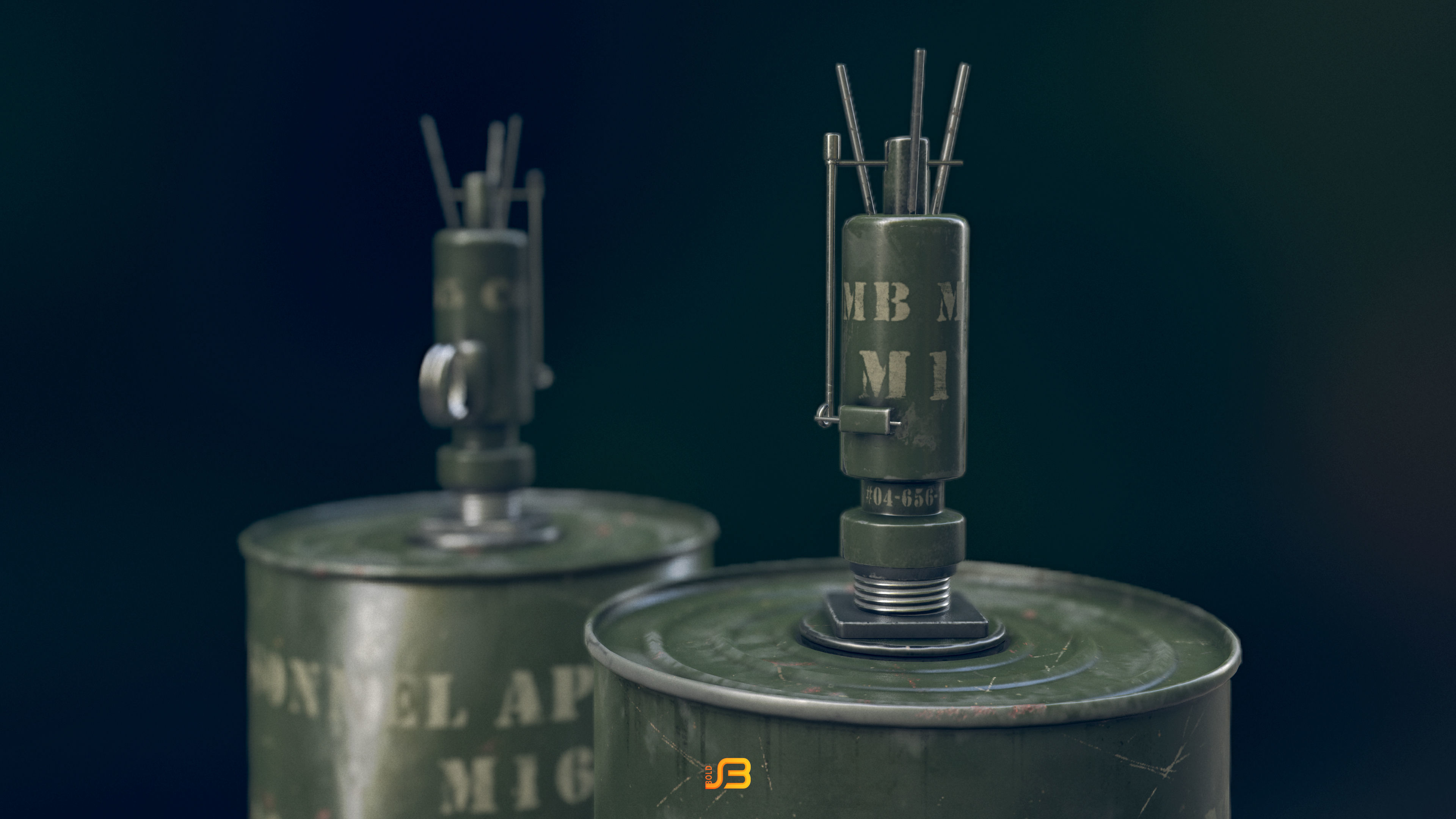 M16 Mine Low-poly 3D model_3
