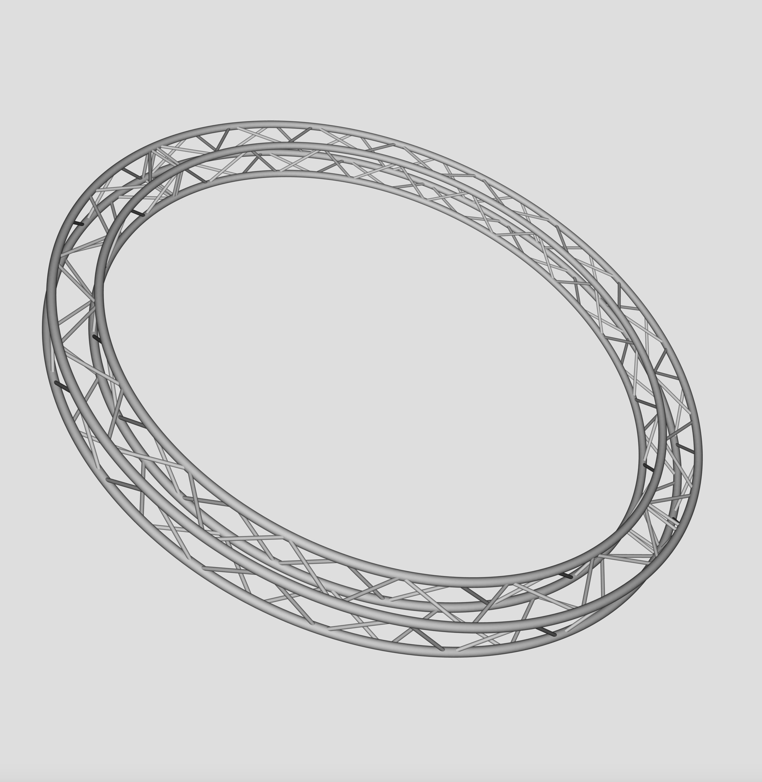 Circle Square Truss 400mm 3D print model_7