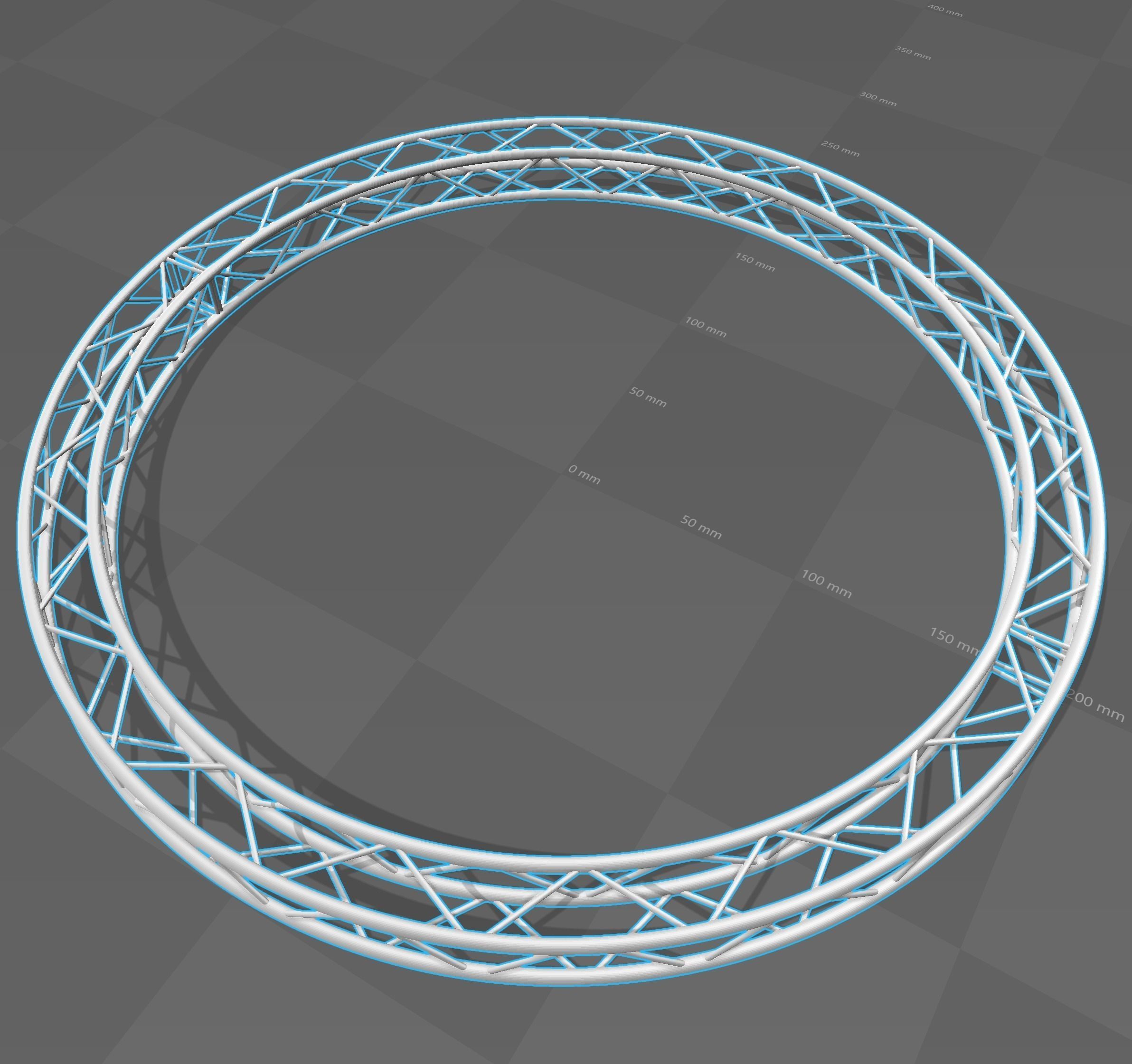 Circle Square Truss 400mm 3D print model_6