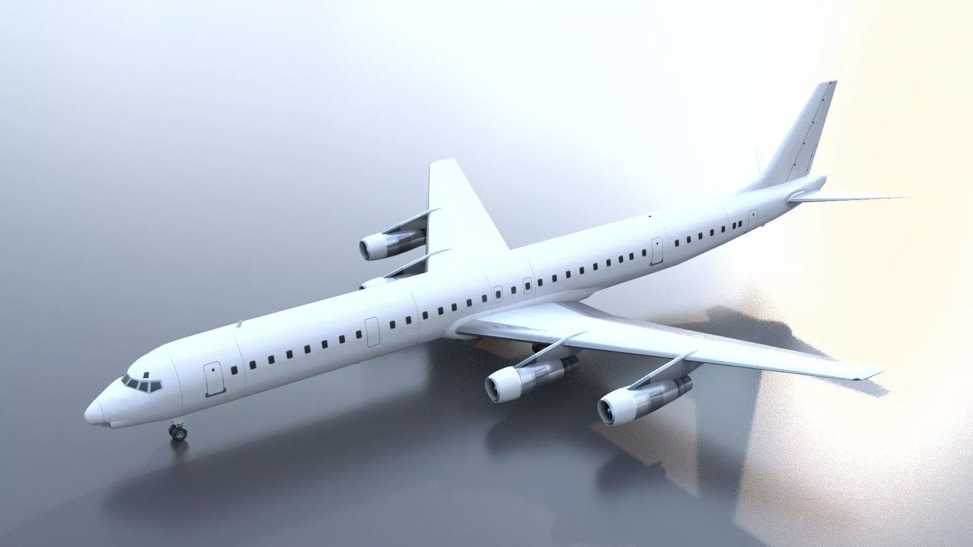Douglas DC 8 61 Vintage Airliner Static Scenery Ready PBR Low-poly 3D model