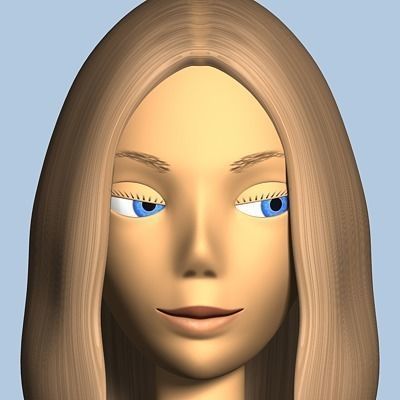 Female Cartoon Character 03 3D model_15