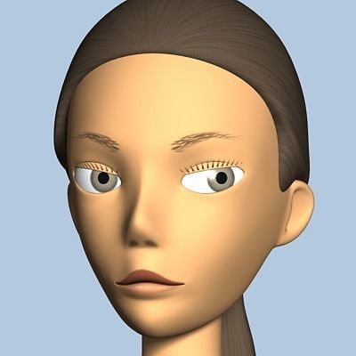 Female Cartoon Character 03 3D model_13