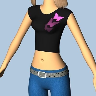 Female Cartoon Character 03 3D model_19