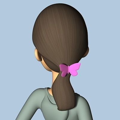 Female Cartoon Character 03 3D model_8