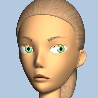Female Cartoon Character 03 3D model_12