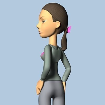 Female Cartoon Character 03 3D model_7