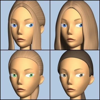 Female Cartoon Character 03 3D model_17