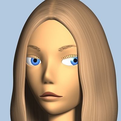 Female Cartoon Character 03 3D model_11