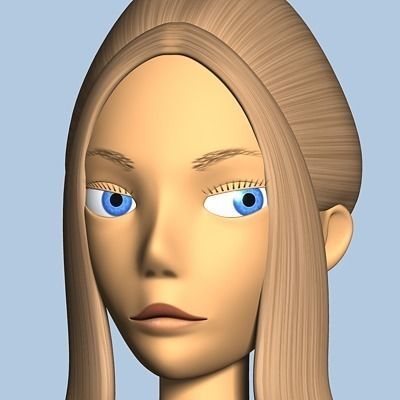 Female Cartoon Character 03 3D model_10