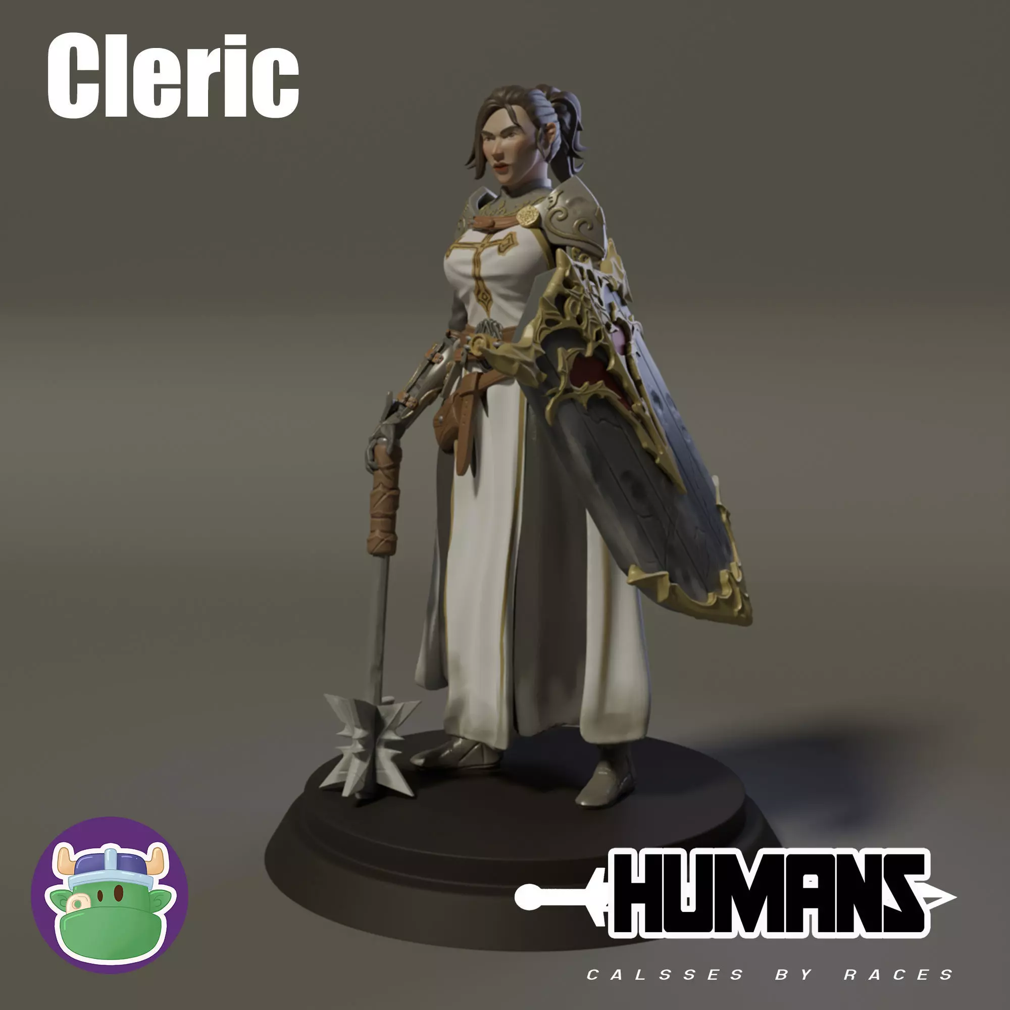 Female Human Cleric 3D print model