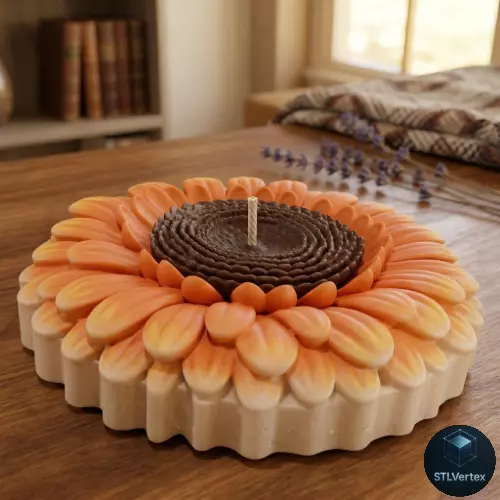 Gerbera Daisy Candle Printable 3D Model 3D print model