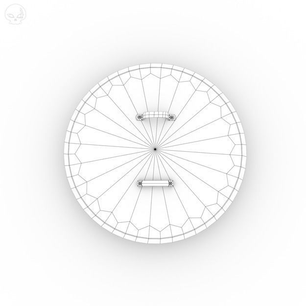 Shield Round Low-poly 3D model_4