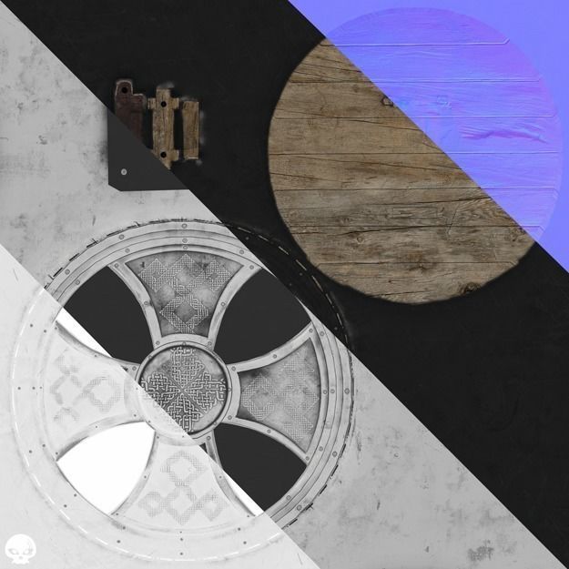 Shield Round Low-poly 3D model_5